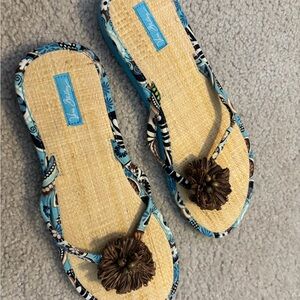 Vera Bradley Bali Blue flip flops